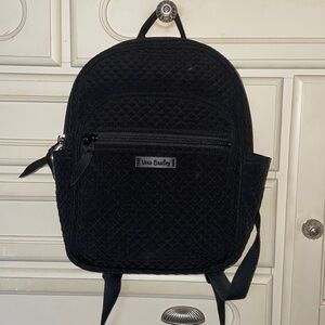 Vera Bradley mini backpack in black with white interior